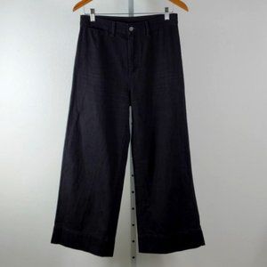 UNIQLO cropped wide leg jeans black 27"